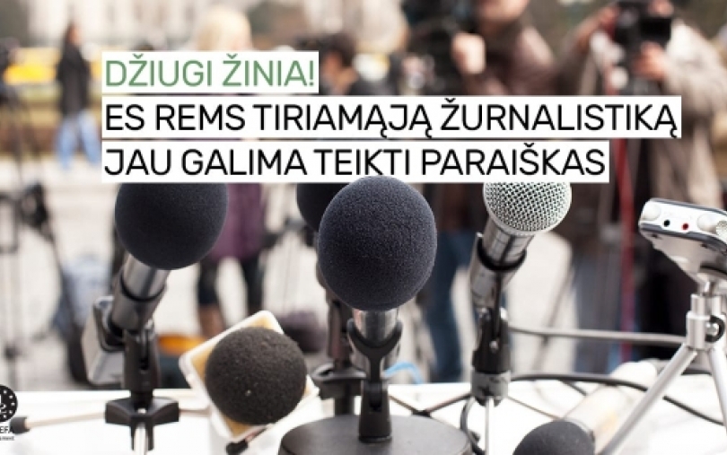  Žinia tiriamosios žurnalistikos srityje besispecializuojantiems žiniasklaidos atstovams